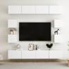 8 Piece TV Cabinet Set White Engineered Wood Colour white Quantity in Package 1 Width 200 cm 