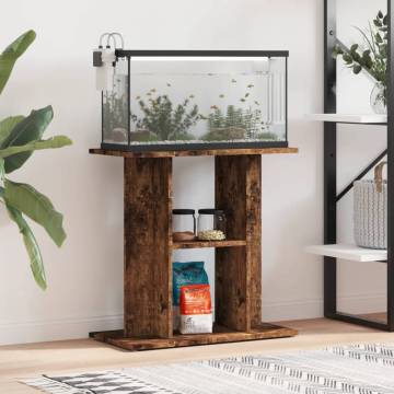 Aquarium Stand Smoked Oak - 60x30x60 cm Engineered Wood