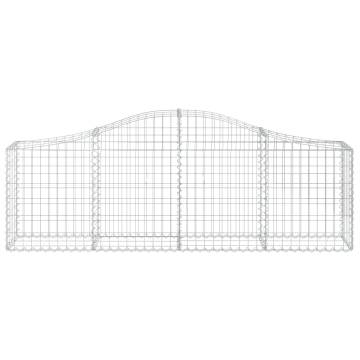 Arched Gabion Baskets - 12 Pcs Galvanised Iron for Gardens