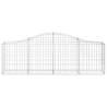 Arched Gabion Baskets - 12 Pcs Galvanised Iron for Gardens