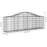 Arched Gabion Baskets - 12 Pcs Galvanised Iron for Gardens