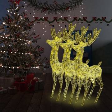 XXL Acrylic Christmas Reindeers - 250 LED Warm White - 3 pcs