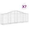 Arched Gabion Baskets - 7 pcs Galvanised Iron | HipoMarket UK