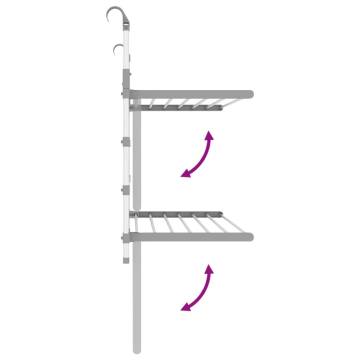 Drying Rack for Balcony - 89x25x(60-95) cm Aluminium