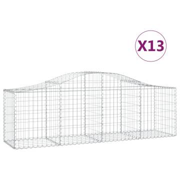 Arched Gabion Baskets - 13 pcs Galvanised Iron | HipoMarket