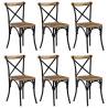 Cross Chairs 6 pcs Black Solid Mango Wood Quantity in Package 6 Material solid mango wood (black frame) 