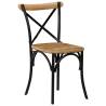 Cross Chairs Set - 6 pcs Black Solid Mango Wood | HipoMarket