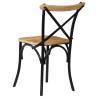 Cross Chairs Set - 6 pcs Black Solid Mango Wood | HipoMarket