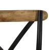 Cross Chairs Set - 6 pcs Black Solid Mango Wood | HipoMarket