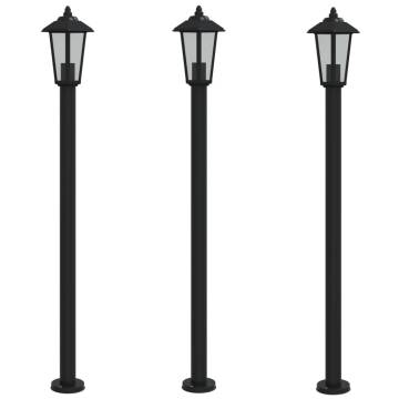 Outdoor Floor Lamps 3pcs Black - Stylish & Durable Lighting