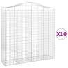 Arched Gabion Baskets - 10 Pcs Galvanised Iron | HipoMarket