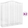 Arched Gabion Baskets - 2 pcs | Galvanised Iron | 200x50x200220 cm