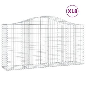 Arched Gabion Baskets - 18 pcs Galvanised Iron | HipoMarket