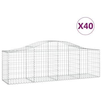 Arched Gabion Baskets - 40 pcs Galvanised Iron (200x50x60/80 cm)