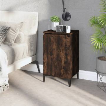 Stylish Smoked Oak Bedside Cabinet - 40x35x70 cm