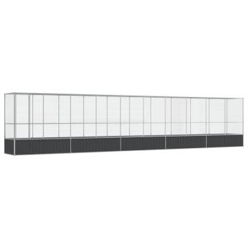 Aviary with Extension Silver - 1042.5x107x212 cm Steel