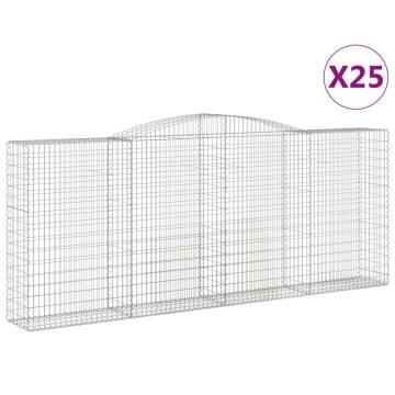 Arched Gabion Baskets - 25 pcs Galvanised Iron 400x50x160180 cm