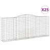 Arched Gabion Baskets - 25 pcs Galvanised Iron 400x50x160180 cm