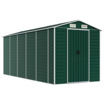 Garden Shed Green 191x470x198 cm | Durable Galvanised Steel