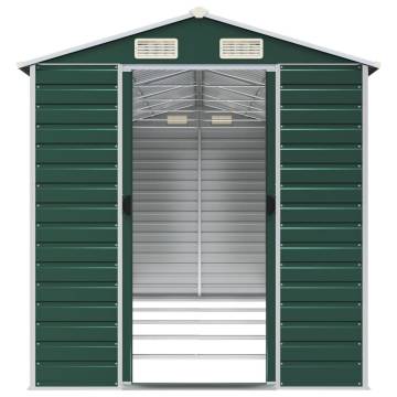 Garden Shed Green 191x470x198 cm | Durable Galvanised Steel