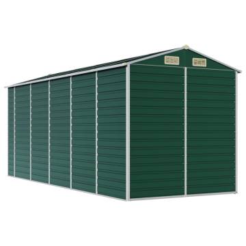 Garden Shed Green 191x470x198 cm | Durable Galvanised Steel