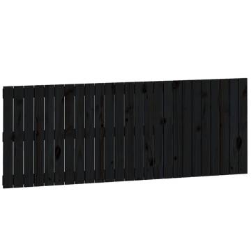 Elegant Black Wall Headboard - Solid Pine 159.5x3x60 cm