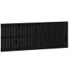 Elegant Black Wall Headboard - Solid Pine 159.5x3x60 cm