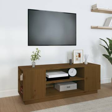 TV Cabinet Honey Brown - Solid Pine Wood 110x35x40.5 cm