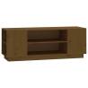 TV Cabinet Honey Brown - Solid Pine Wood 110x35x40.5 cm