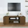 TV Cabinet Honey Brown - Solid Pine Wood 110x35x40.5 cm