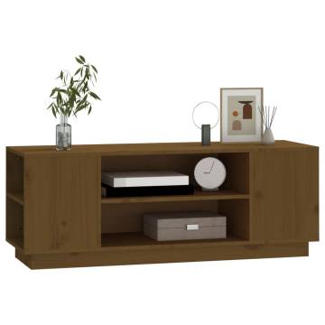 TV Cabinet Honey Brown - Solid Pine Wood 110x35x40.5 cm