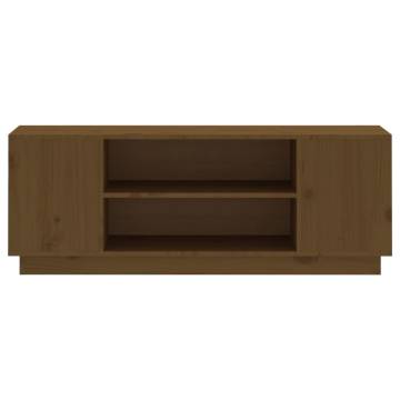 TV Cabinet Honey Brown - Solid Pine Wood 110x35x40.5 cm