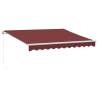 Manual Retractable Awning with LED - Burgundy 300x250 cm