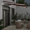 Manual Retractable Awning with LED - Burgundy 300x250 cm