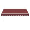 Manual Retractable Awning with LED - Burgundy 300x250 cm