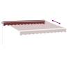 Manual Retractable Awning with LED - Burgundy 300x250 cm