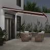 Manual Retractable Awning with LED - Burgundy 450x300 cm