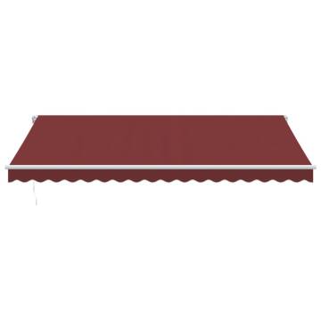 Manual Retractable Awning with LED - Burgundy 450x300 cm