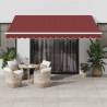 Manual Retractable Awning with LED - Burgundy 400x350 cm