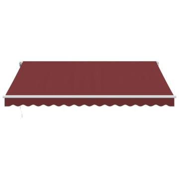 Manual Retractable Awning with LED - Burgundy 400x350 cm