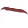 Manual Retractable Awning with LED - Burgundy 400x350 cm