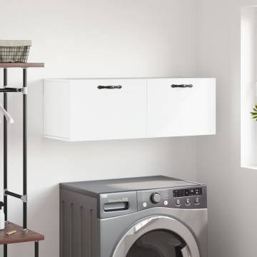 White Wall Cabinet 100x36.5cm - Stylish Storage Solution