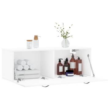 White Wall Cabinet 100x36.5cm - Stylish Storage Solution