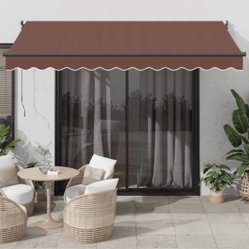 Manual Retractable Awning Brown 350x250 cm | Hipo Market