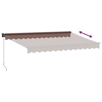 Manual Retractable Awning Brown 350x250 cm | Hipo Market