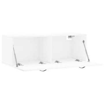 White Wall Cabinet 100x36.5cm - Stylish Storage Solution