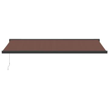 Manual Retractable Awning Brown 500x300 cm - UV Protection