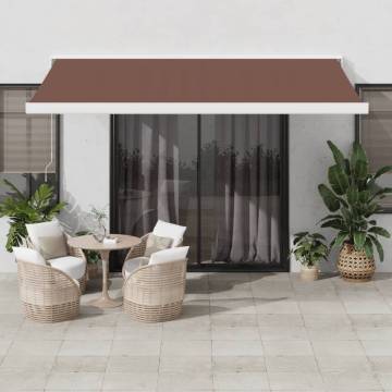 Automatic Retractable Awning Brown 450x300 cm | Hipomarket