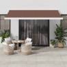 Automatic Retractable Awning Brown 450x300 cm Colour brown and white Size 450 x 300 cm Quantity in Package 1 