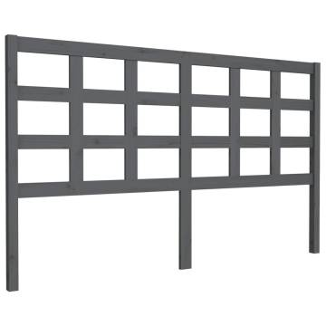 Grey Solid Wood Bed Headboard | Stylish & Sturdy Design